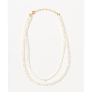 ネックレス ストーン付きパールネックレス