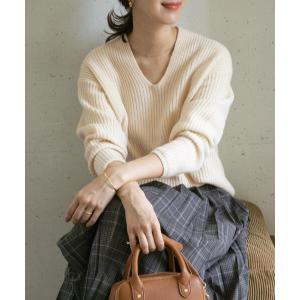 ニット セーター ハミルトンウール畦Vネックニット∴ レディース