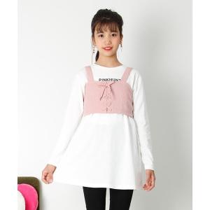 tシャツ Tシャツ PINKHUNT ビスチェ付きロング丈ロンT 4496K