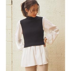 ニット 2020AW チュニックブラウスドッキングニット