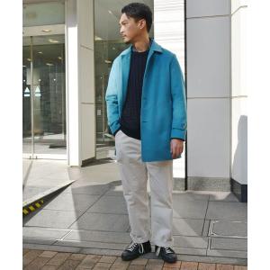 ステンカラーコート SD: ダブルフェイス ターコイズブルー