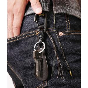 キーホルダー ポリッシュド ステアレザー / ブラス シューホーン