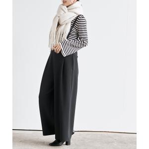 パンツ ガルゼサス付きワイドパンツ レディース