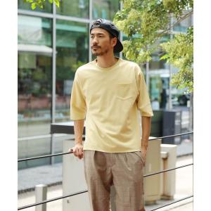 tシャツ Tシャツ ダブルフェイスBIG7分袖Tシャツ オーバーサイズ/ビッグシルエット 無地 ポケット