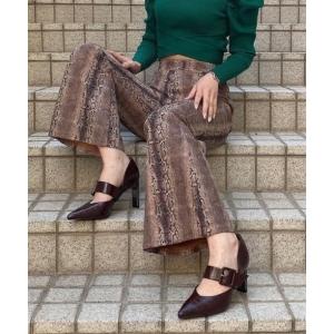 パンプス 【20AW新作】【R＆E】ベルテッドスティックヒールパンプス