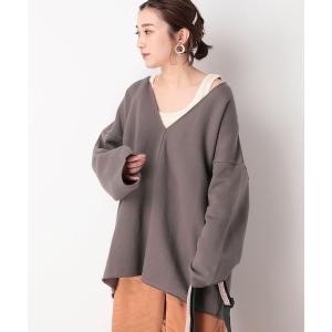 スウェット 【WEB限定】ビッグシルエット 深Vネックスウェットプルオーバー(ボリューム袖)