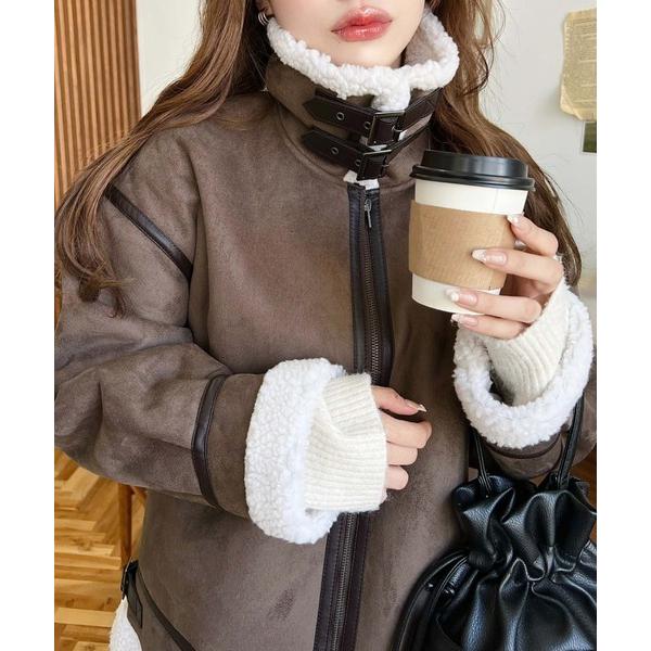 ムートンコート ボアコート 「累計販売枚数3万枚突破！」スエード×ボアフェイクムートンB-3ジャケッ...