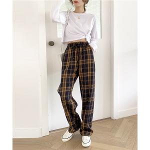 パンツ スラックス 「Mimma/Mimaa」リラックスチェックパンツ レディース メンズ