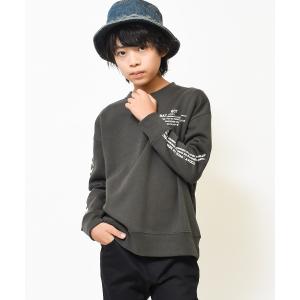 スウェット 裏起毛袖プリントビッグトレーナー