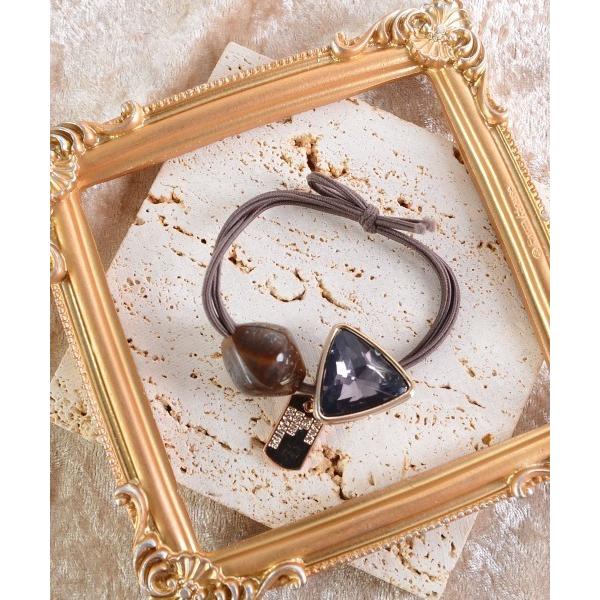 ヘアゴム 「float」カラーストーン チャーム ヘアゴム