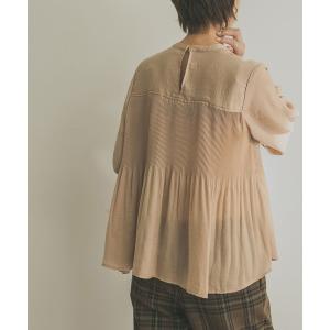 シャツ ブラウス プリーツデザインブラウス