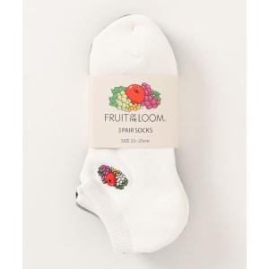 靴下 【FRUITOFTHELOOM/フルーツオブザルーム】ワンポイントロゴクォーター３Ｐ 靴下　3足組　ワンポイント刺繍