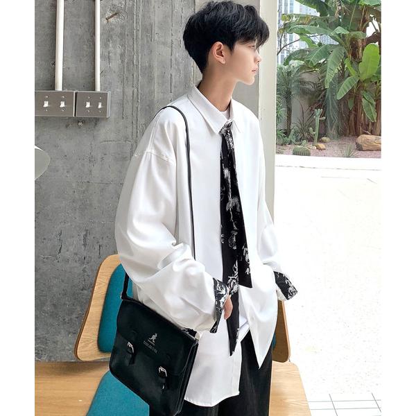 シャツ 「neos -addictive design-」ルーズシルエット タイ付き ロングスリーブ...