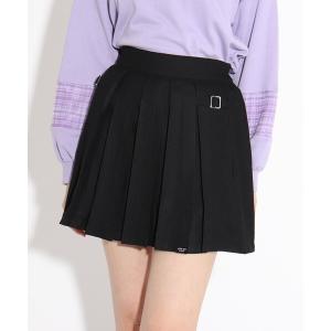 スカート 両サイドバックルプリーツスカート
