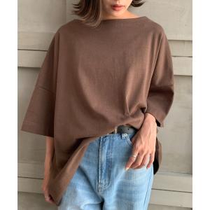 tシャツ 綿100％。ヘビーウエイトUSAコットンワイドシルエットバスクtee レディース