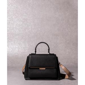 バッグ ハンドバッグ 【High-Line】ワンハンドルフラップバイカラーバッグ