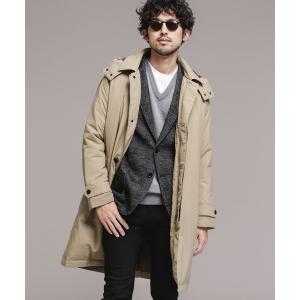 ダウン ダウンジャケット 「暖トリオ」フード脱着ステンカラーハイブリッドダウンコート