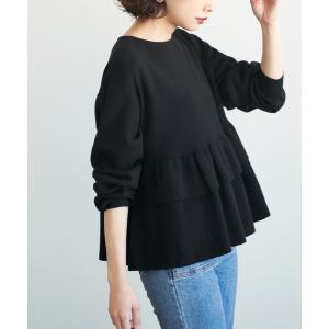 ニット 裾フリルフレアニットトップス