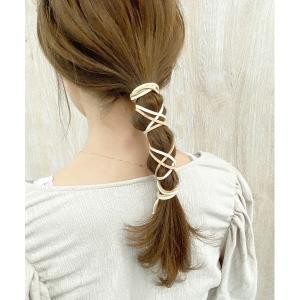 ヘアアクセサリー リボンコードポニーフック