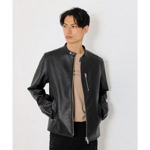 ブルゾン アウター FAUX LEATHER SINGLE RIDERS/フェイクレザーシングルライダース メンズ