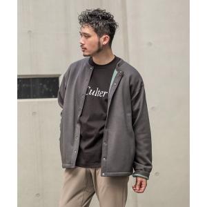 カーディガン 裏フリースボンディングスナップカーディガン