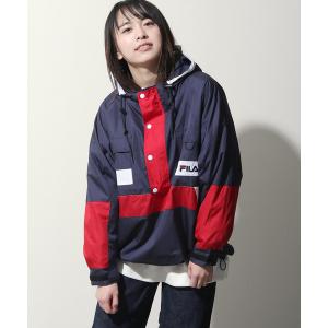 ジャケット ブルゾン 【FILA】 90s古着風切替ライトフードアノラックブルゾン