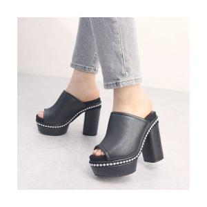 サンダル Mafmof(マフモフ) ボールチェーン厚底サンダル レディース