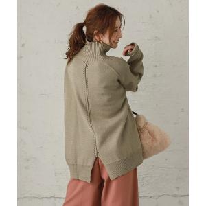 ニット バックスリットタートルニット