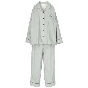 ルームウェア パジャマ 綿100%トリプルガーゼ　前開きボタン　パジャマ(セットアップ)