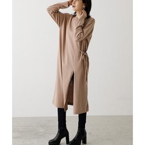 tシャツ Tシャツ WAIST RIBBON SLIT LONG TOPS/ウエストリボンスリットロングトップス レディース