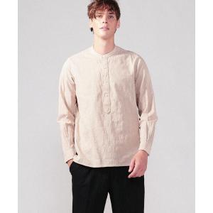 シャツ ブラウス コットンレーヨンワッシャー プルオーバーバンドカラーシャツ CANGIOLI