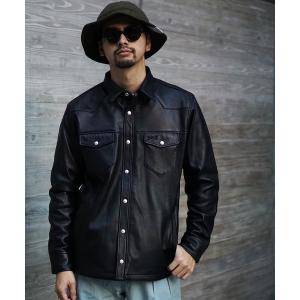 ジャケット ライダースジャケット Schott/ショット/LAMB LEATHER SHIRT/ラムレザーシャツ
