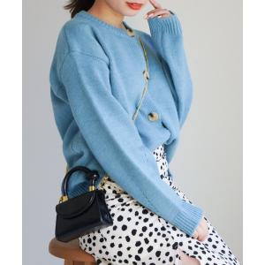 カーディガン ボリュームニットカーディガン レディース