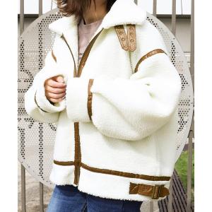 ジャケット ブルゾン ボアパイピングフライトジャケット レディース