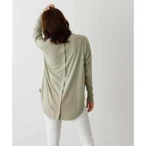 tシャツ BACK BUTTON LONG T/バックボタンロングTシャツ レディース