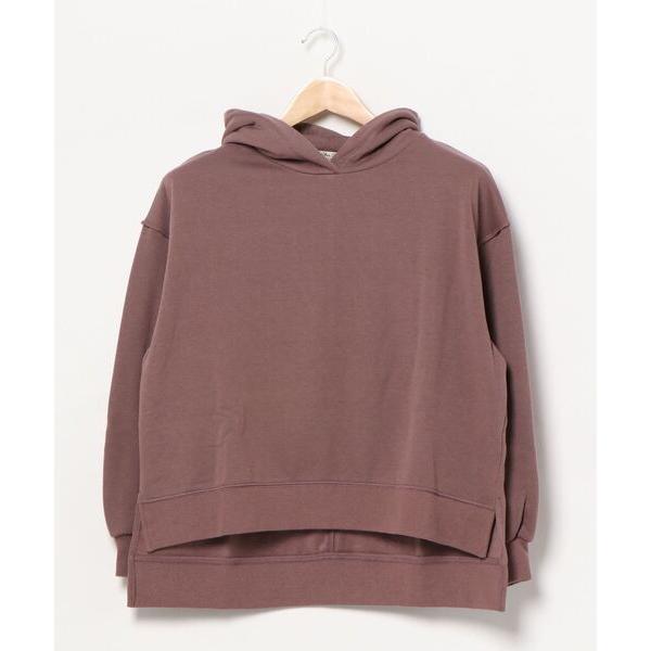 パーカー 裏起毛サイドスリットパーカー レディース