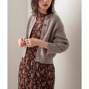 ニット おしゃれボタンショートカーディガン