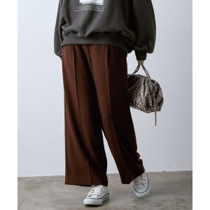 スラックス パンツ 「EASY CARE」パウダータッチイージーワイドパンツ レディース