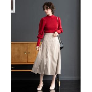 スカート スクリュープリーツフレアスカート