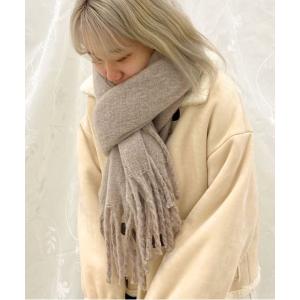 マフラー ふわふわフリンジマフラー