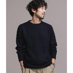 ニット カシミヤMIXケーブルクルーネックニット