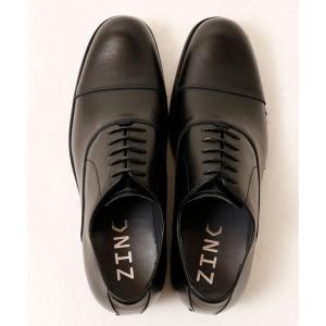 ビジネスシューズ ZINC 本革 軽量内羽根ストレートチップ オックスフォードシューズ メンズ