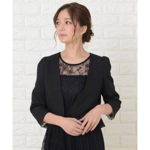 ジャケット ノーカラージャケット 七分袖パーティーボレロカーディガン レディース