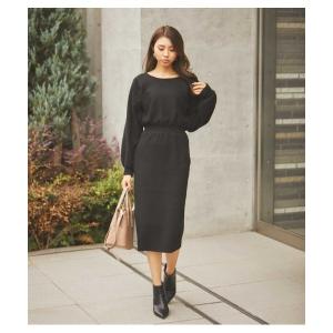 ワンピース バックカシュクール ニットワンピース