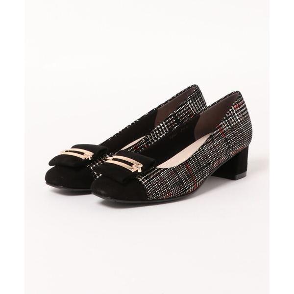 パンプス スクエアトゥモチーフパンプス