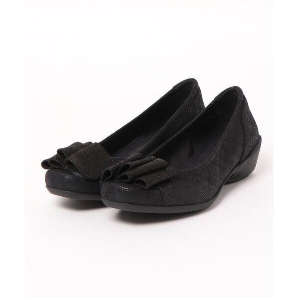 パンプス ウェーブリボンモチーフコンフォートウェッジパンプス