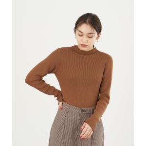 ニット オーガニックコットンスタイルアップニット(メローネック) ＊