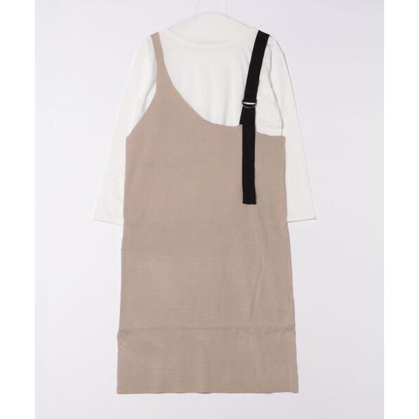 ジャンパースカート 「 2点セット 」ニットジャンスカワンピース+ロンTセット