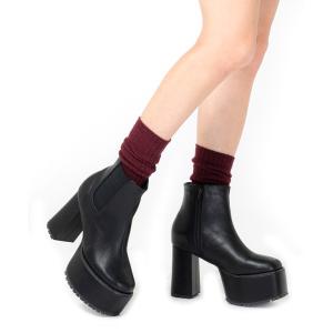 ブーツ Mafmof(マフモフ) サイドゴア 厚底ブーツ レディース