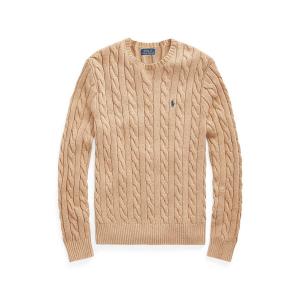 現行QRタグ ラルフローレン ケーブルニット セーター ベージュ系 XL相当 POLO RALPH LAUREN セーター ニット ケーブルニット コットン
